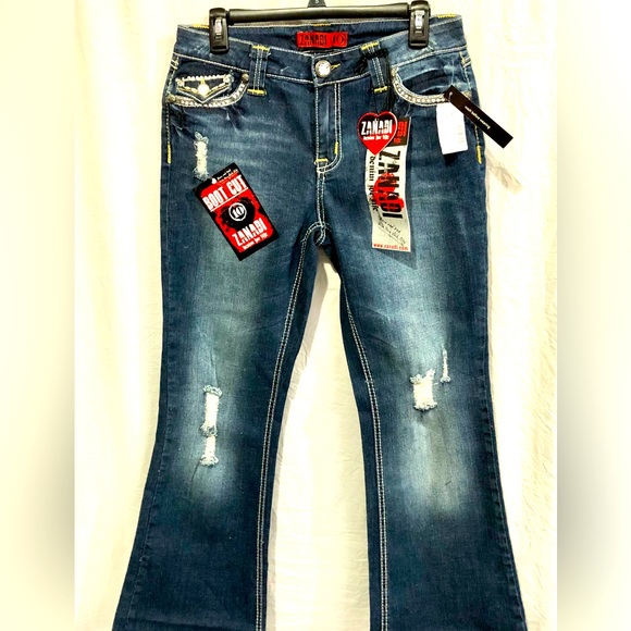 ZANADI women’s embellished boot cut jeans dark wash size 10 NWT - Picture 3 of 15